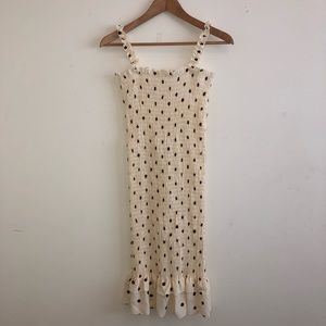 Body hugging smocked midi dress